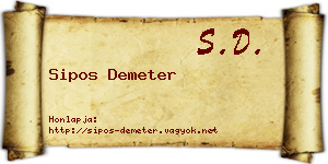 Sipos Demeter névjegykártya